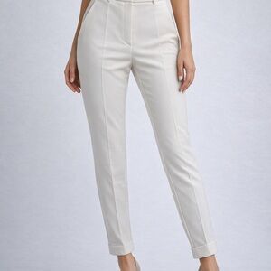 Cambio White Italian Fabric Tapered Pants – Size 8 / Small